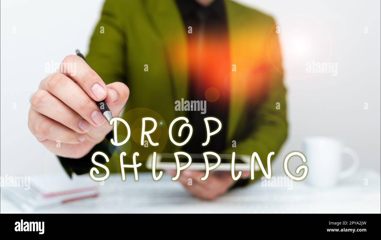 Écriture affichant le texte Drop Shipping. Photo conceptuelle pour envoyer des marchandises d'un fabricant directement à un client plutôt qu'au détaillant Banque D'Images