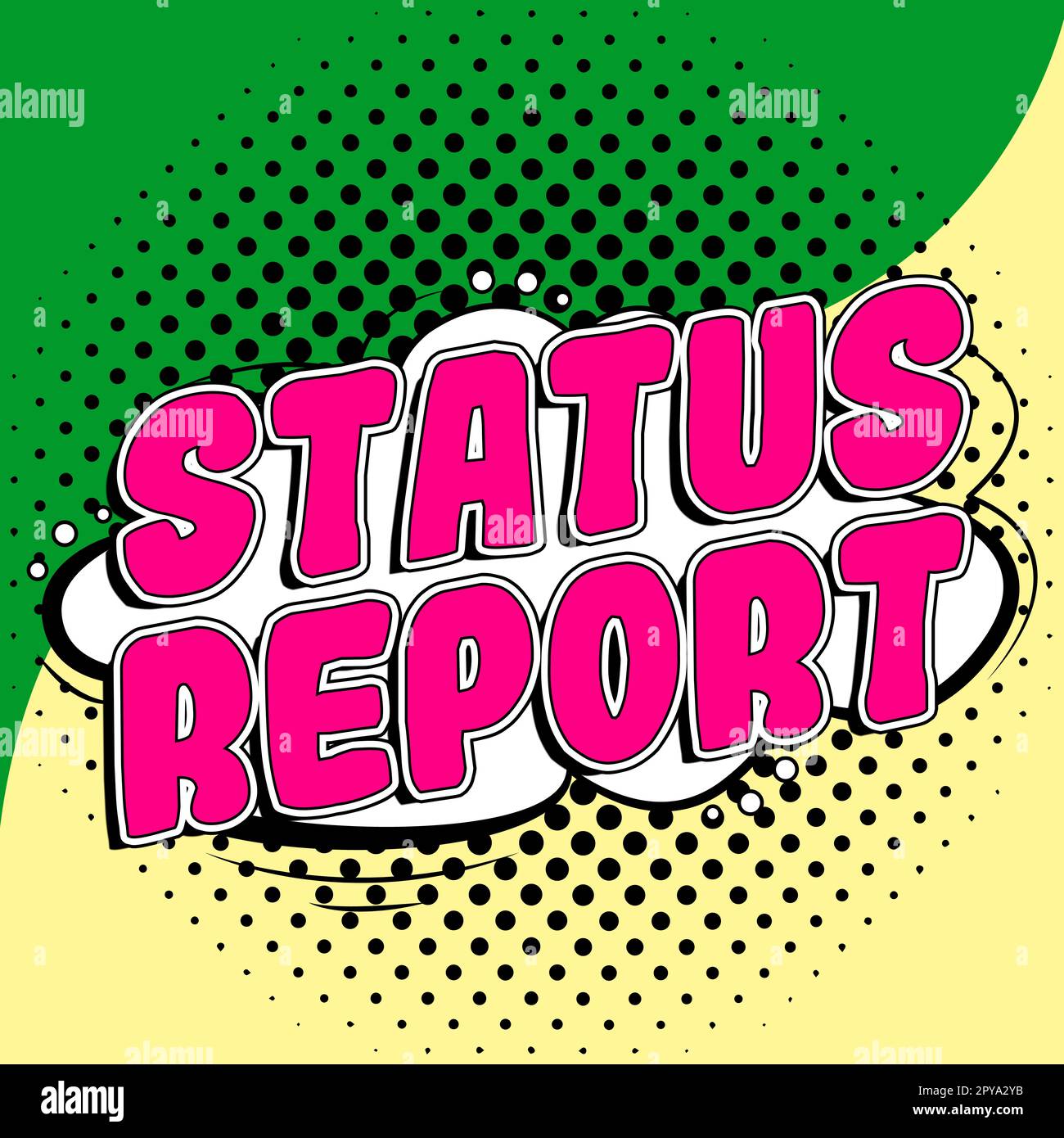 Rapport d'état des légendes conceptuelles. Aperçu de l'entreprise mettre à jour le résumé des situations à partir d'un certain temps Banque D'Images