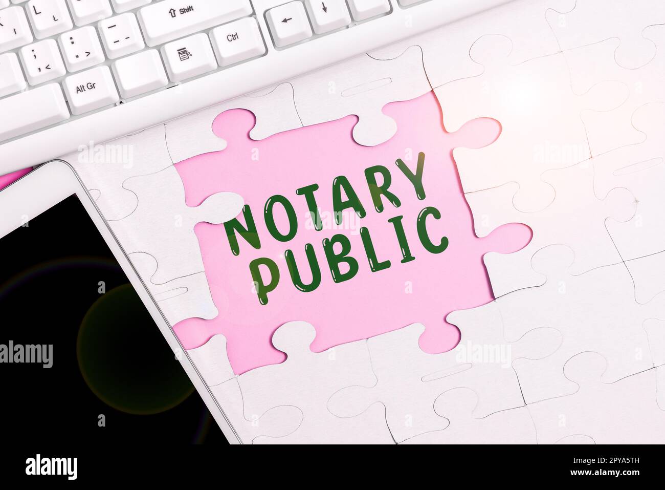 Inspiration montrant le signe notaire public. Concept commercial légalité Documentation autorisation Contrat de certification Banque D'Images