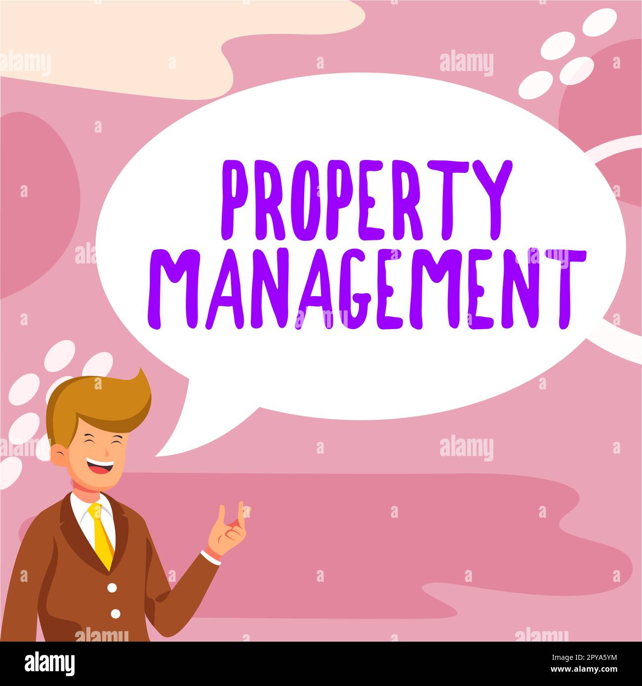 Gestion des propriétés du texte d'écriture manuscrite. Mot pour la supervision de l'immobilier valeur préservée de l'installation Banque D'Images