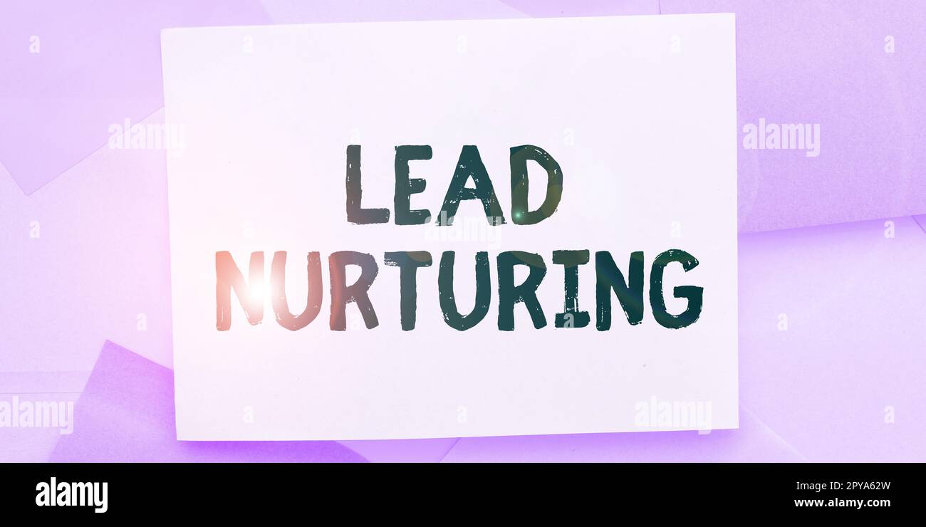 Légende de texte présentant le lead nuring. Méthode photo conceptuelle pour établir une relation avec des clients potentiels Banque D'Images