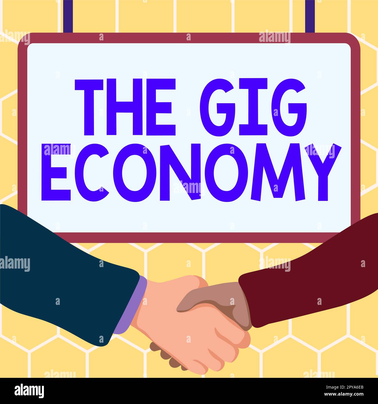 Légende du texte présentant The Gig Economy. Idée d'affaires marché de contrats à court terme travail indépendant temporaire Banque D'Images
