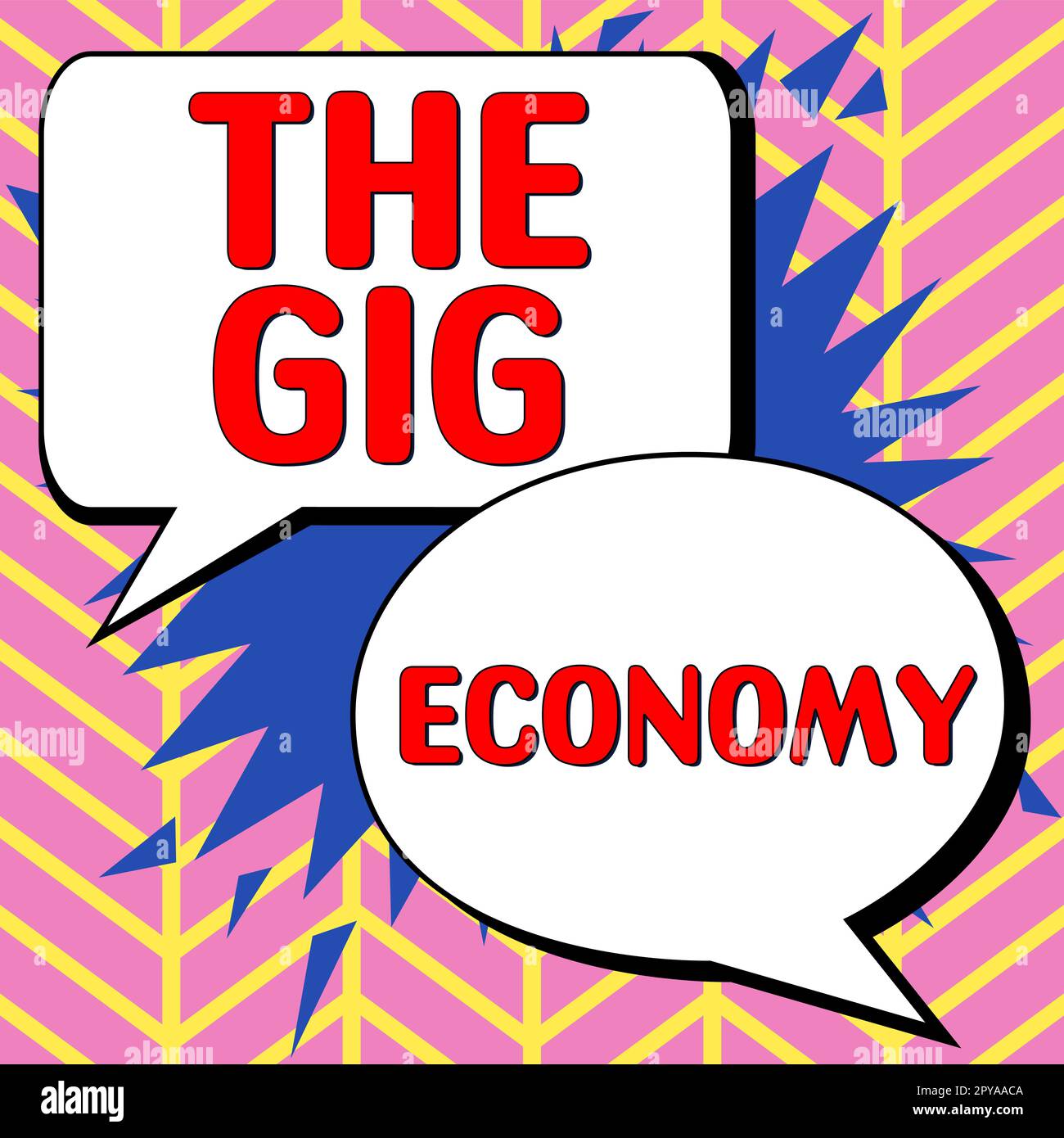 Affiche la Gig Economy. Internet concept marché des contrats à court terme travail indépendant temporaire Banque D'Images