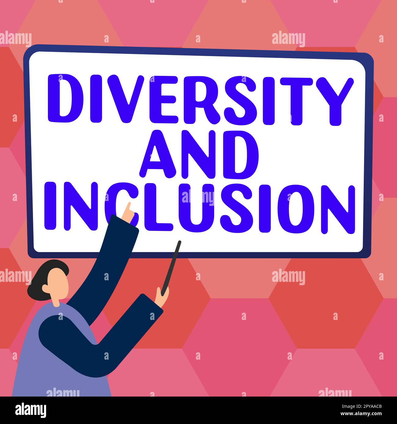 Texte d'écriture diversité et inclusion. Concept signification étendue la différence humaine inclut la race ethnicité sexe Banque D'Images
