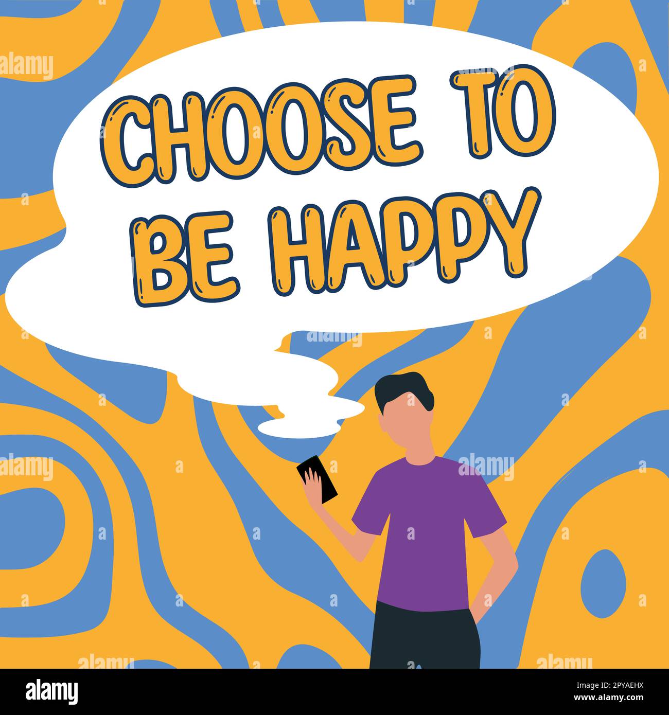 L'inspiration montre le signe choisir pour être heureux. Internet concept décider d'être dans une bonne humeur smiley gai heureux apprécier Banque D'Images