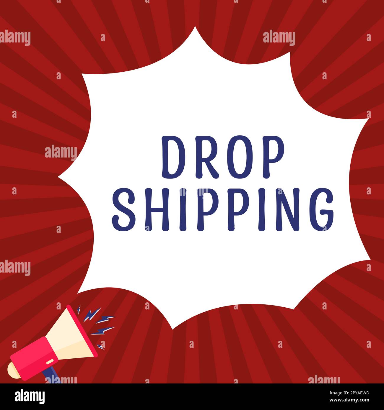 Affiche textuelle indiquant l'expédition de la goutte. Internet concept pour envoyer des marchandises d'un fabricant directement à un client plutôt qu'au détaillant Banque D'Images