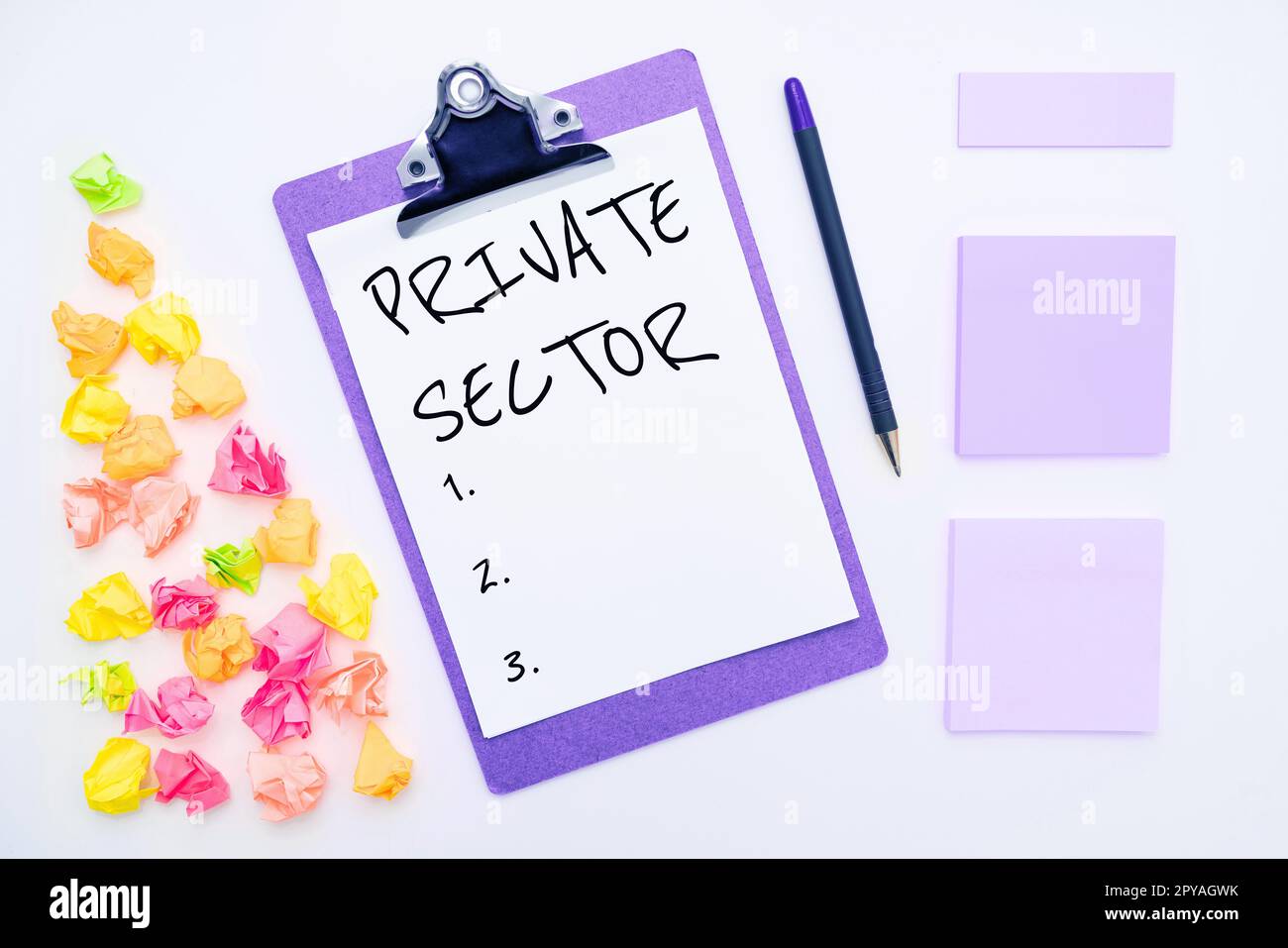 Panneau d'écriture à la main secteur privé. Photo conceptuelle partie d'une économie qui n'est pas contrôlée ou qui appartient au gouvernement Banque D'Images