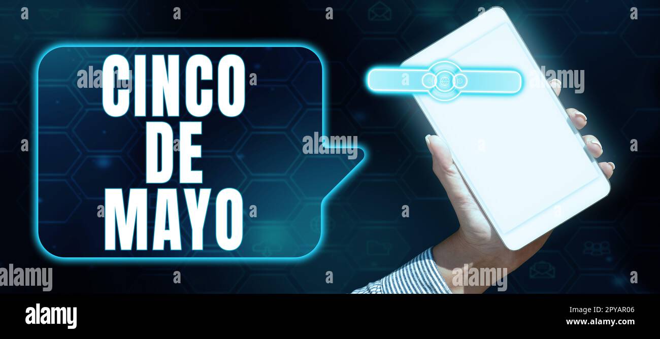 Légende du texte présentant Cinco de Mayo. Mot pour la célébration Mexico-américaine sur 5 mai Banque D'Images