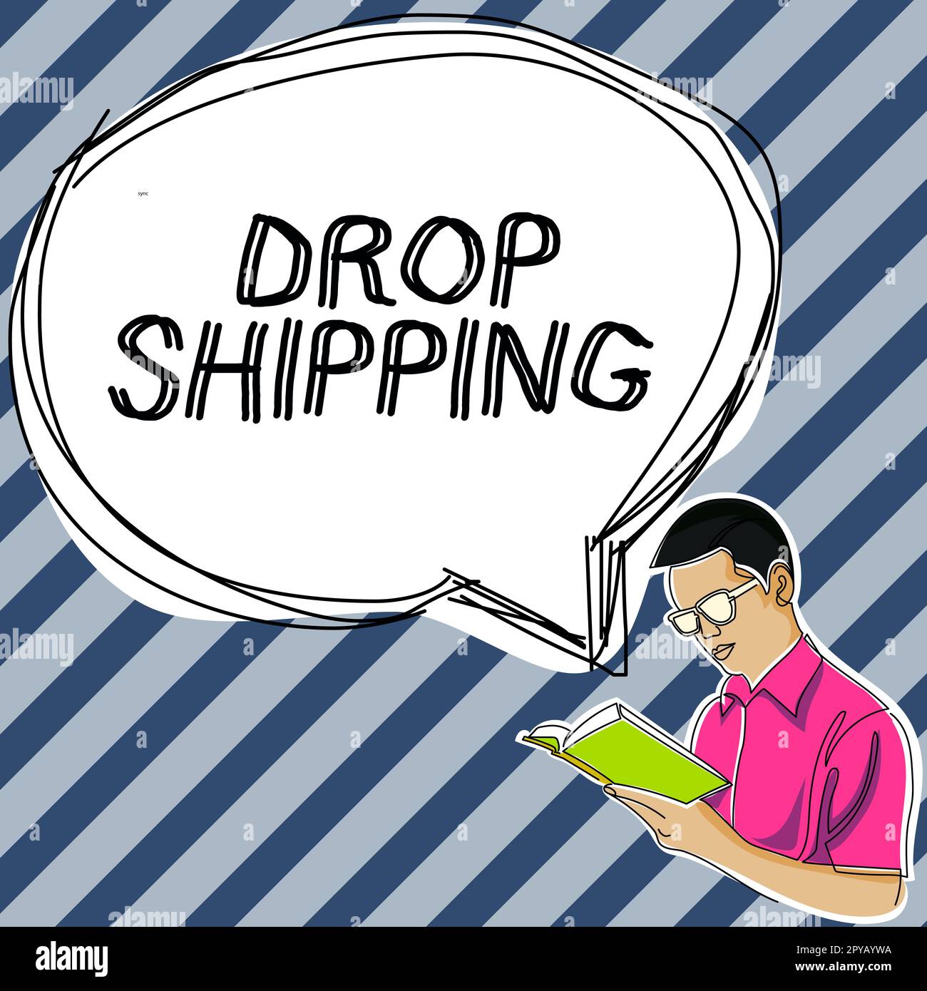 Affiche indiquant l'expédition du DROP. Internet concept pour envoyer des marchandises d'un fabricant directement à un client plutôt qu'au détaillant Banque D'Images