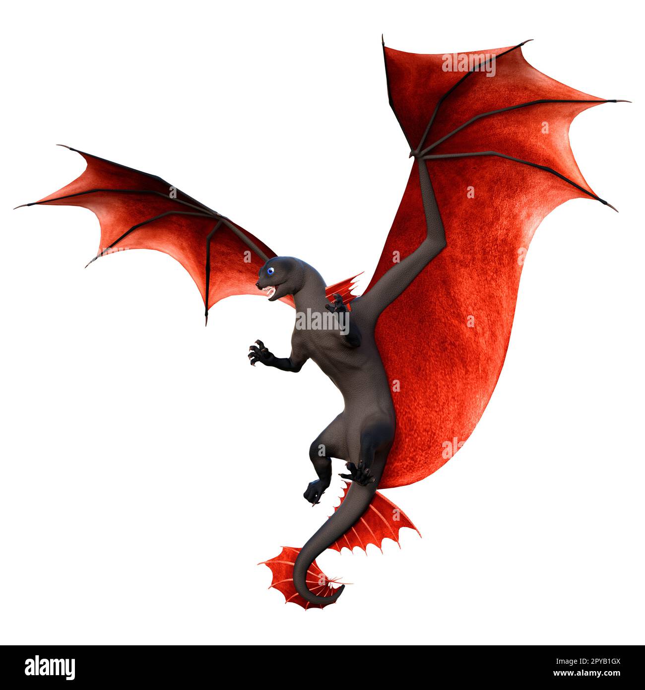 Le rendu 3D d'un dragon fantasy isolé sur fond blanc Banque D'Images