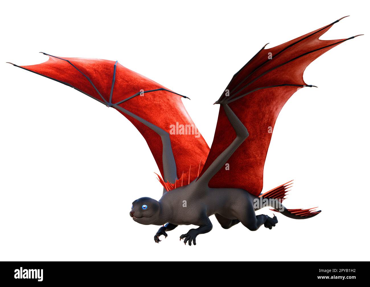 Le rendu 3D d'un dragon fantasy isolé sur fond blanc Banque D'Images