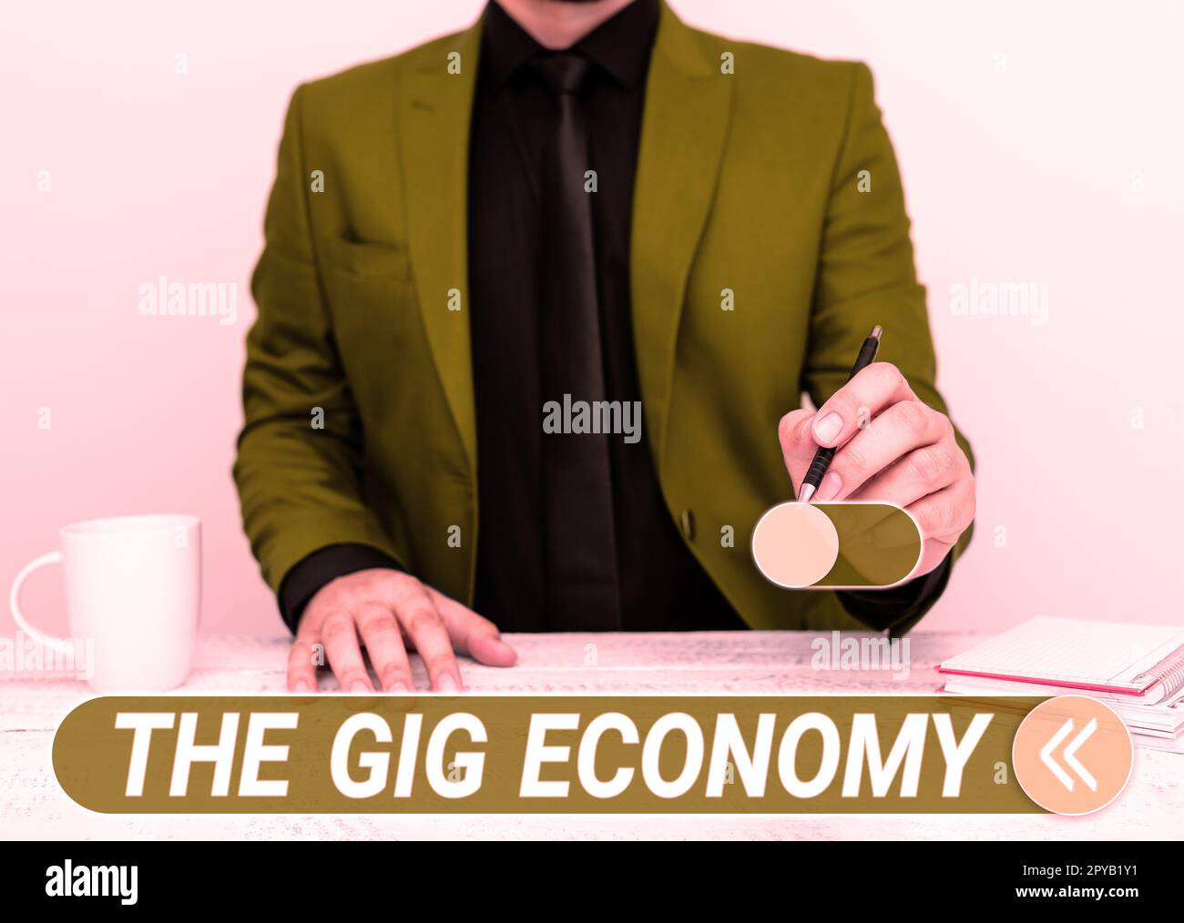 Texte d'écriture The Gig Economy. Photo conceptuelle marché des contrats à court terme travail indépendant temporaire Banque D'Images
