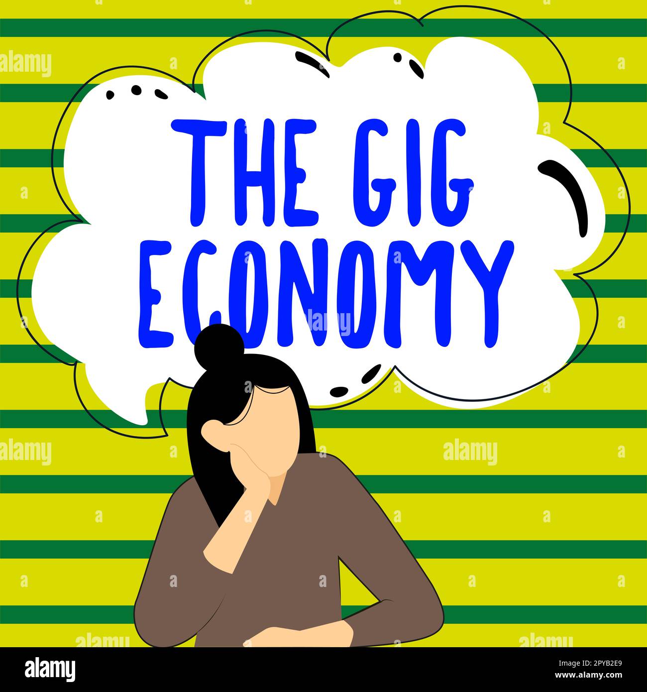 Affiche la Gig Economy. Mot pour le marché des contrats à court terme travail indépendant temporaire Banque D'Images