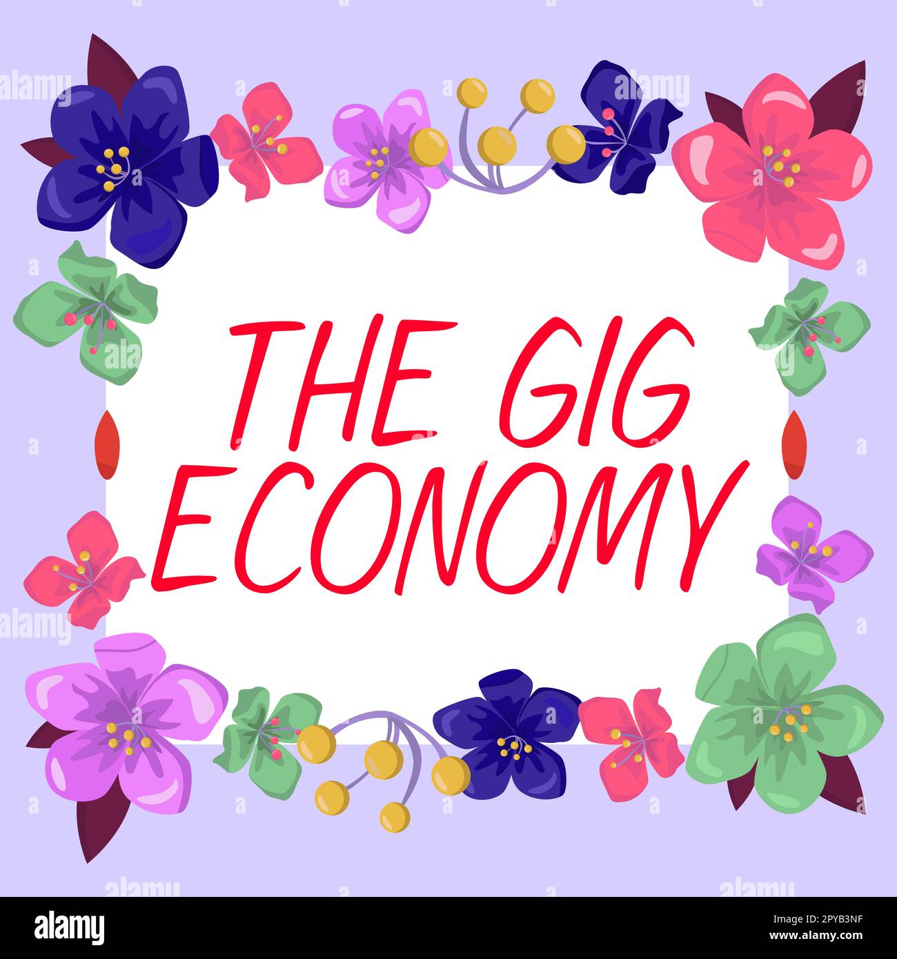 Texte d'écriture The Gig Economy. Mot pour le marché des contrats à court terme travail indépendant temporaire Banque D'Images