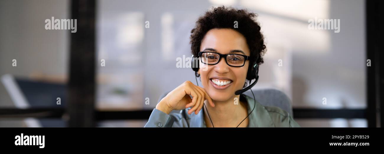 Centre d'appels Service clientèle afro-américain Banque D'Images