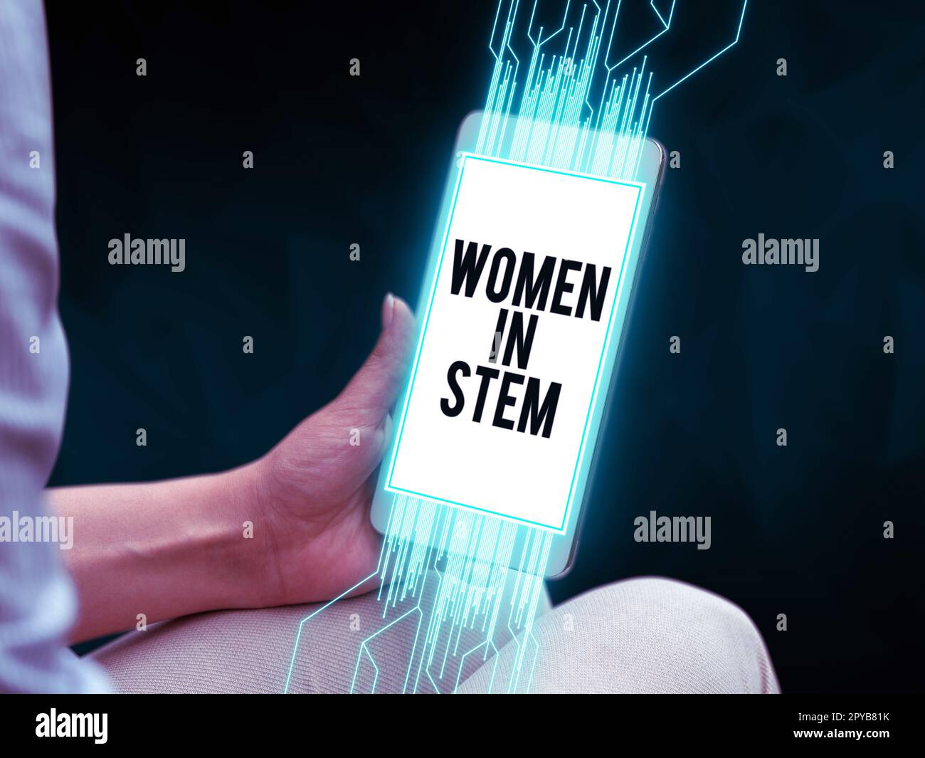 Affiche montrant les femmes dans la tige. Approche commerciale Science technologie Ingénierie mathématiques scientifique recherche Banque D'Images