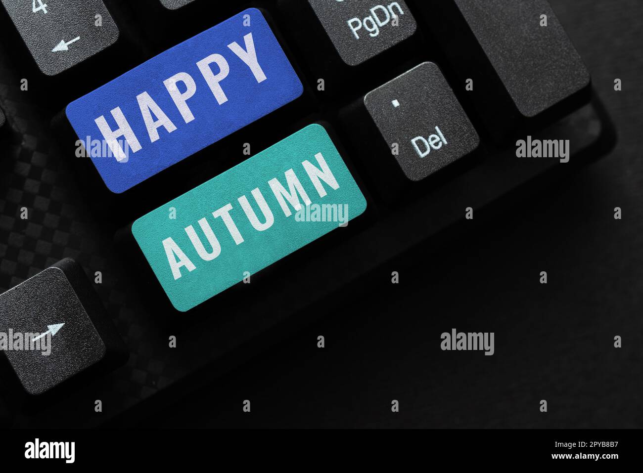 Affiche manuscrite Happy Autumn. Concept signification commémoration spéciale annuelle Banque D'Images