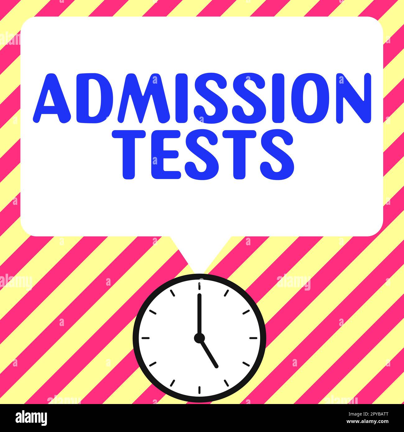 Affichage conceptuel tests d'admission. Idée d'affaires un examen que vous prenez pour être accepté dans une école Banque D'Images