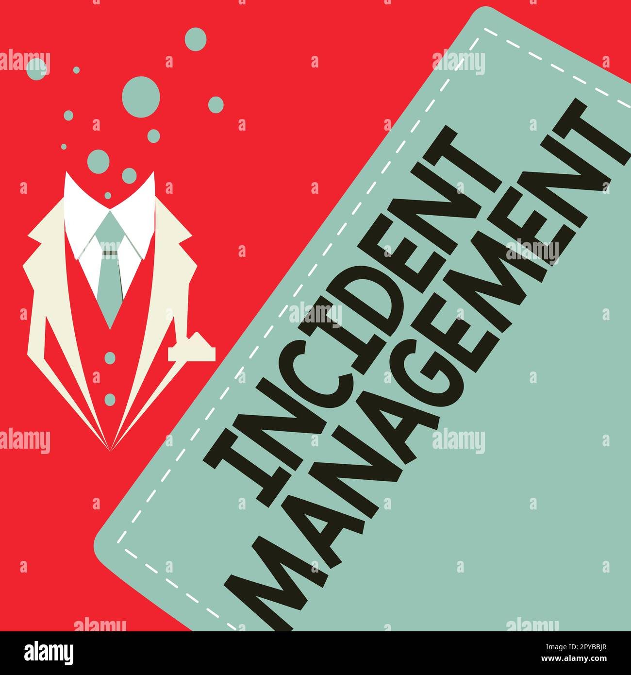 Affiche indiquant la gestion des incidents. Mot pour le processus de retour du Service à Normal dangers corrects Banque D'Images