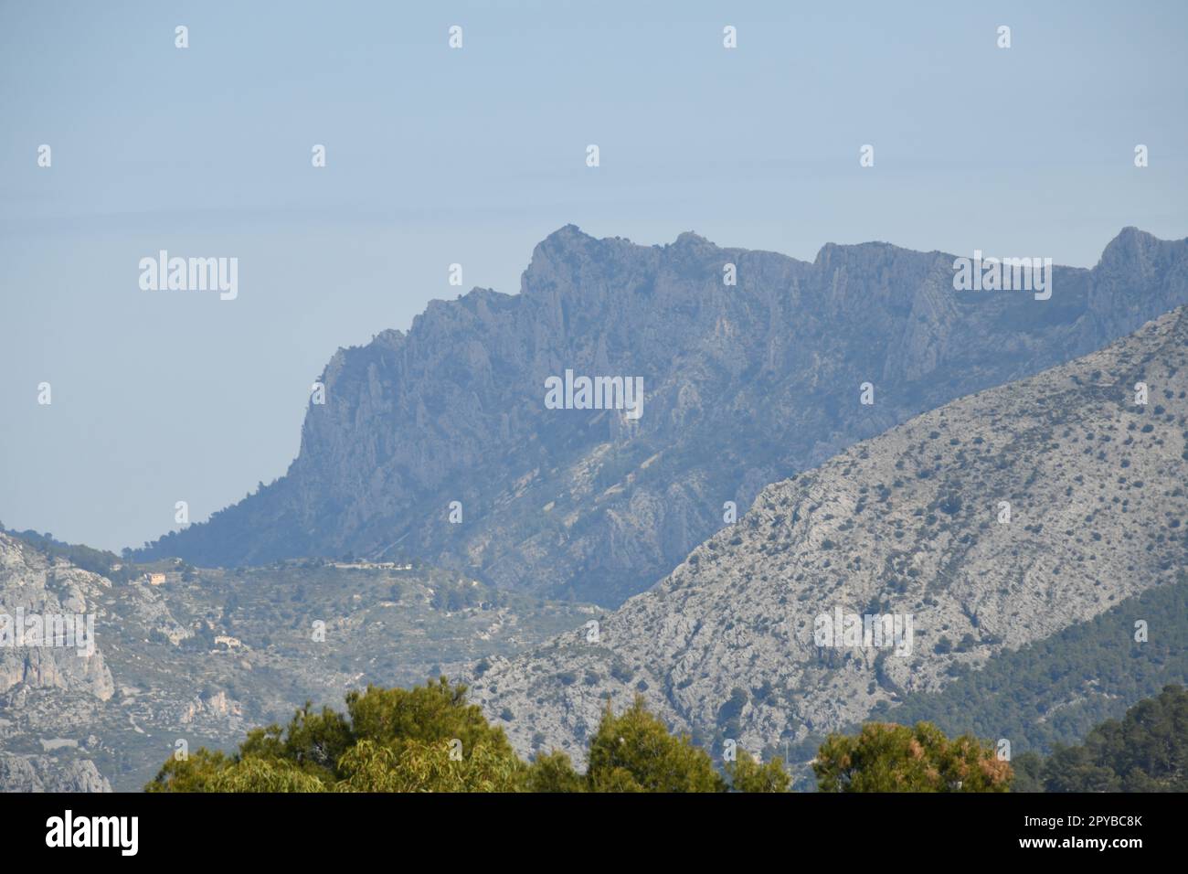 Formation rocheuse en forme de visage, province d'Alicante, Costa Blanca, Espagne Banque D'Images