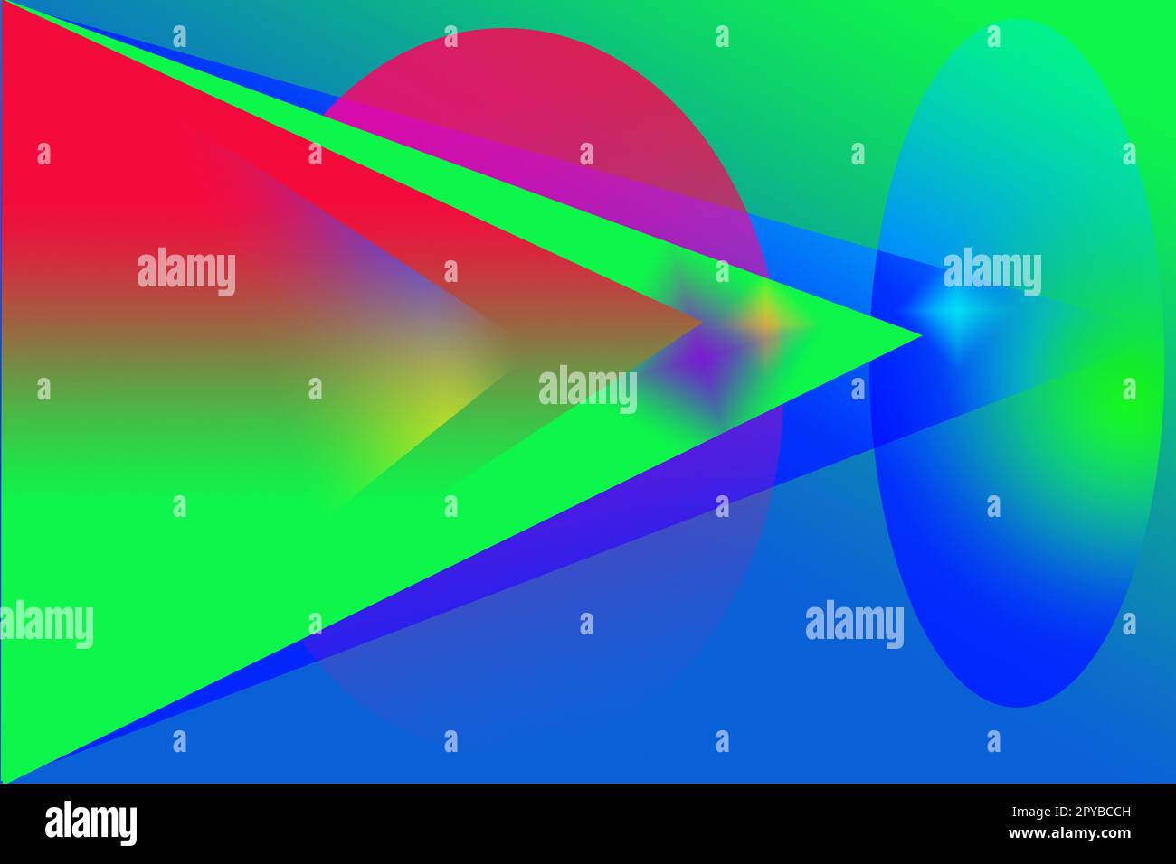 colore les formes avec des triangles et des cercles Banque D'Images