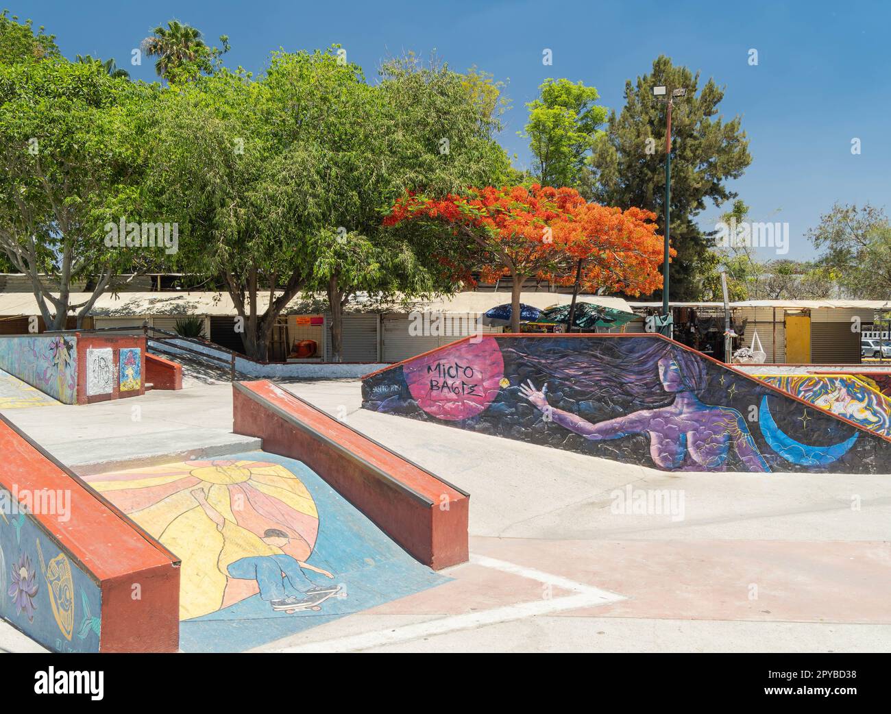 Mexique, APR 28 2023 - vue sur le Skatepark Chapala Banque D'Images