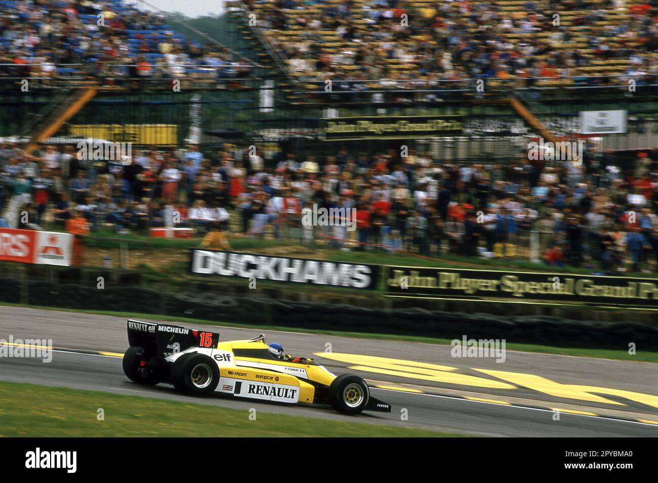 Grand Prix britannique 1984 - Brands Hatch - Patrick Tambay, Renault RE50 Banque D'Images