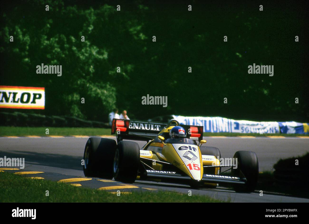 Grand Prix britannique 1984 - Brands Hatch - Patrick Tambay, Renault RE50 Banque D'Images