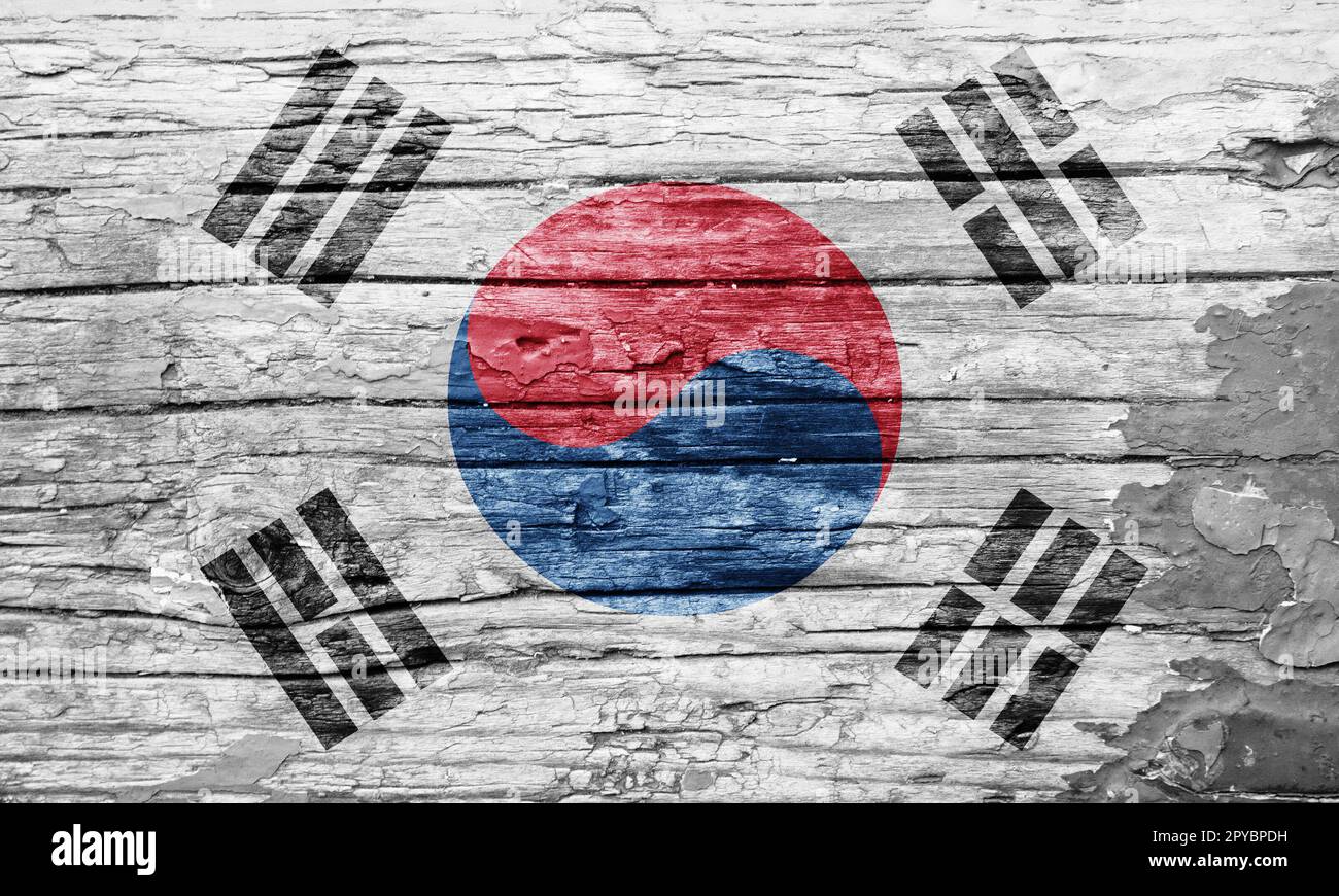 Texture bois avec drapeau peint Banque D'Images