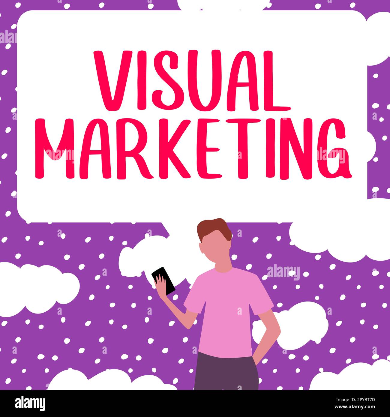 Texte d'écriture Visual Marketing. Mot pour connecter des messages marketing à des images Banque D'Images