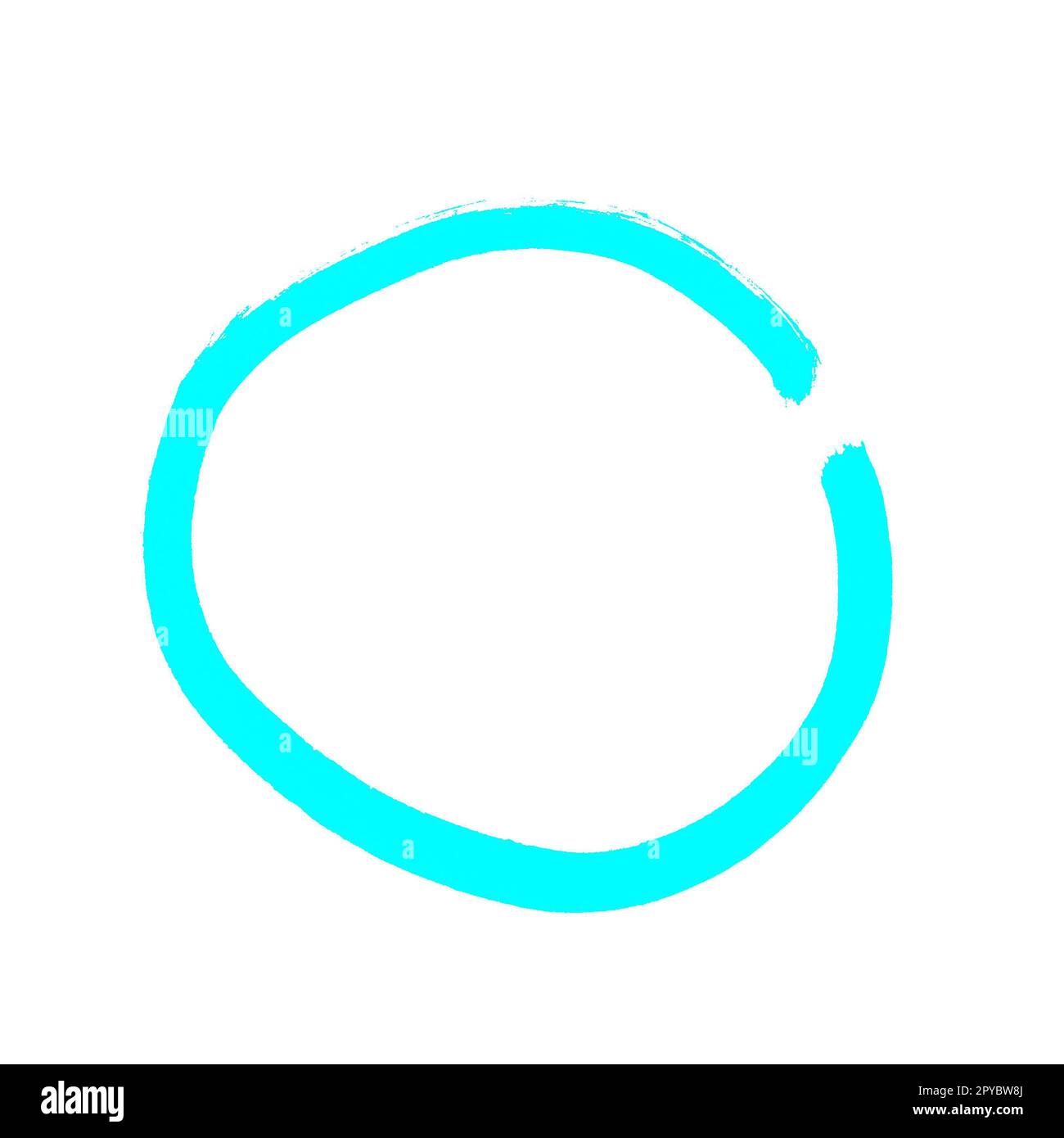 Cercle bleu clair vide sur fond blanc Banque D'Images Cercle bleu clair vide sur fond blanc Banque D'Images
