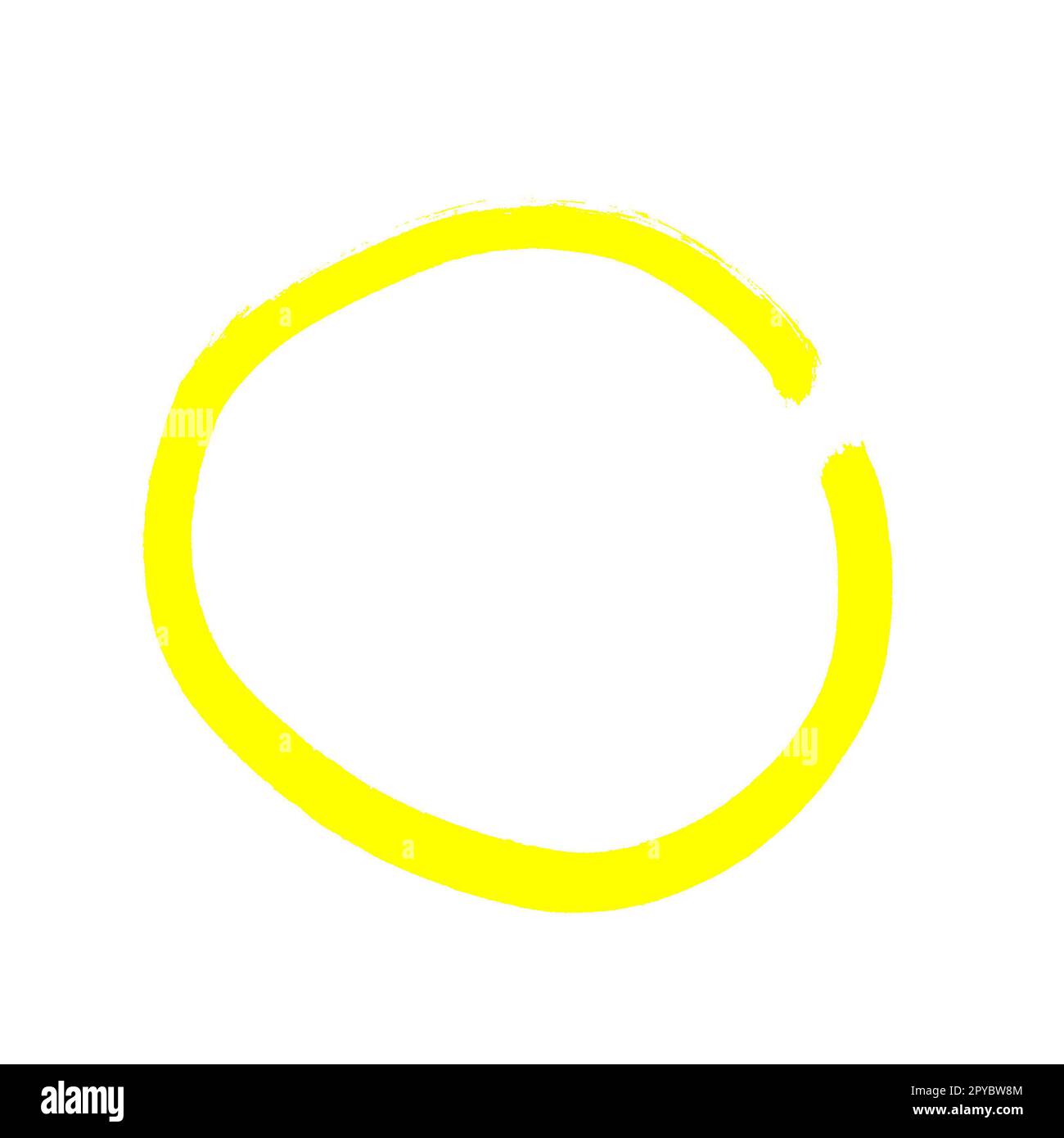 Cercle jaune vide sur fond blanc Banque D'Images Cercle jaune vide sur fond blanc Banque D'Images