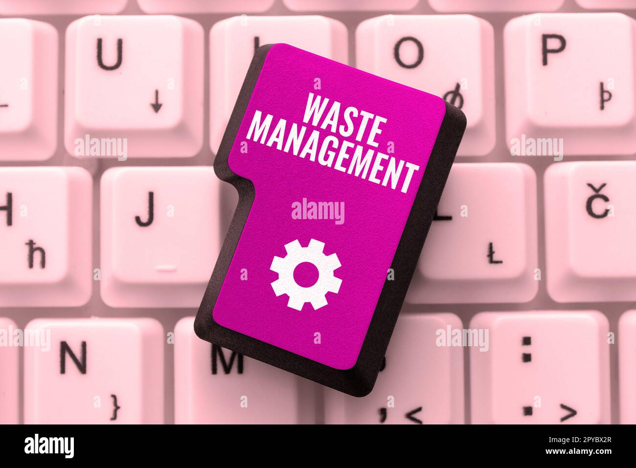Affichage conceptuel gestion des déchets. Les mesures d'idées commerciales requises permettent de gérer la mise en œuvre des déchets jusqu'à leur élimination finale Banque D'Images