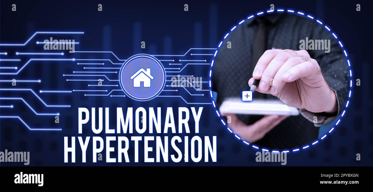 Affiche hypertension pulmonaire. Personne de concept d'affaires qui a le syndrome de détresse respiratoire aiguë basé sur des preuves Banque D'Images