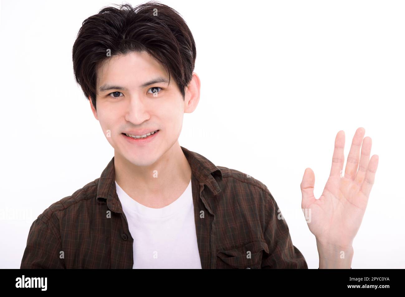 Asiatique beau jeune homme au visage sain Banque D'Images
