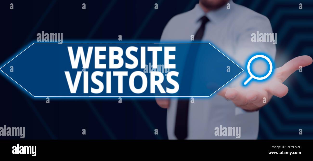 Affichage conceptuel visiteurs du site Web. Business présenter quelqu'un qui visite des vues ou va à votre site Web ou page Banque D'Images