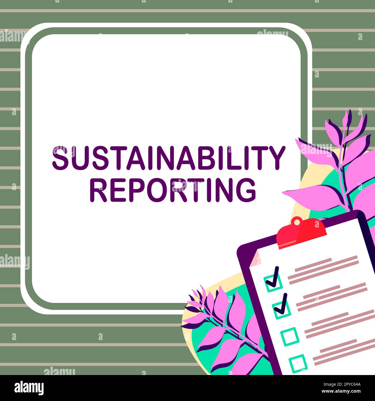 Affiche le rapport Sustainability. La photo conceptuelle donne de l'information sur les performances économiques de l'environnement Banque D'Images