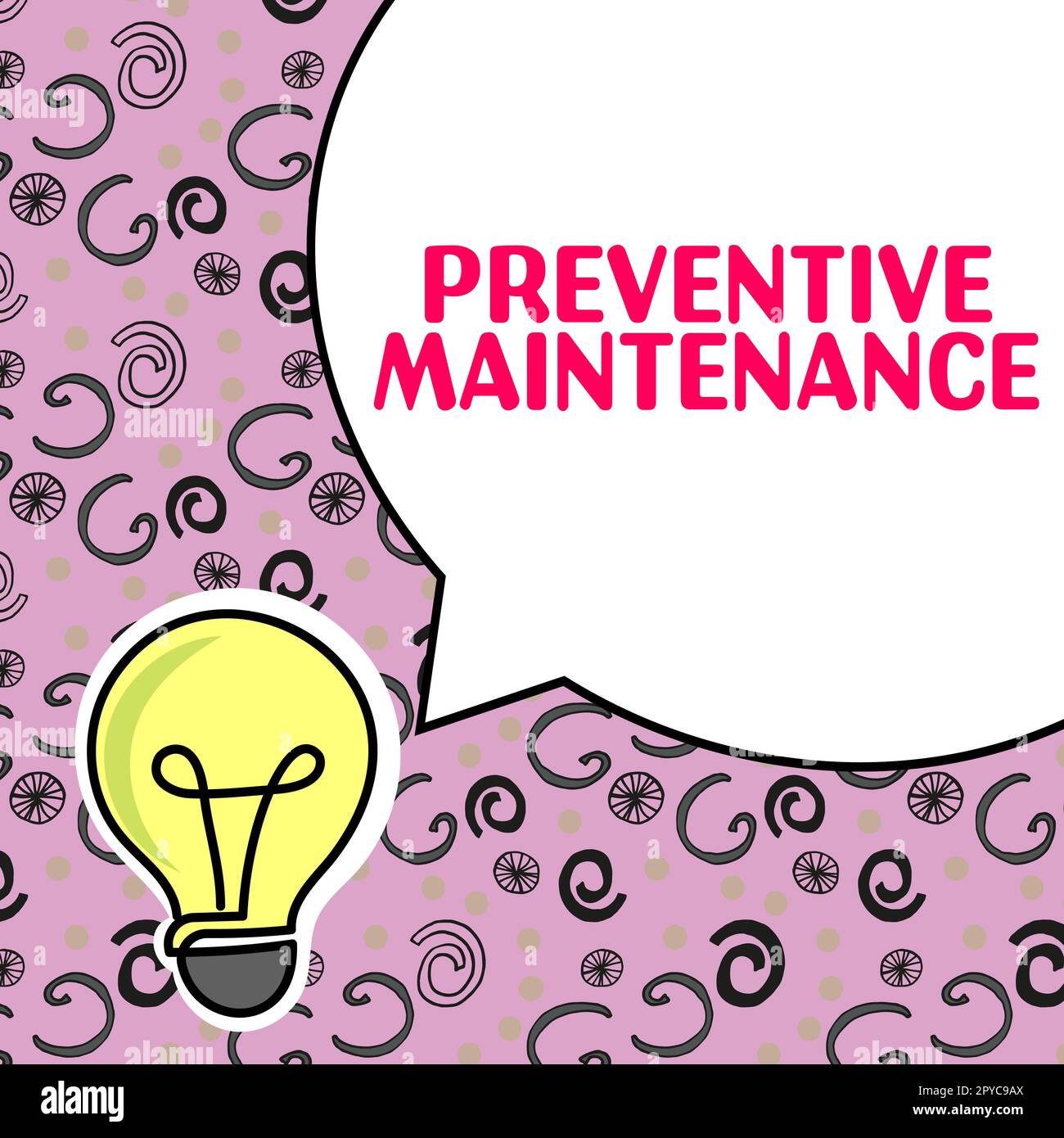 Maintenance préventive de l'affichage conceptuel. Idée commerciale éviter les pannes pendant le fonctionnement de la machine Banque D'Images