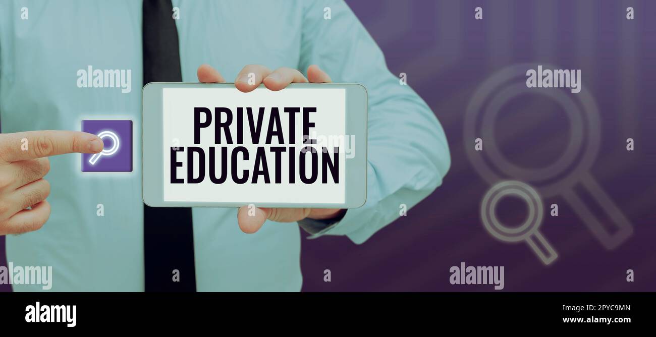 Inspiration montrant le signe de l'éducation privée. Concept signification appartenance à l'usage personnes particulières ou personnes de groupe Banque D'Images