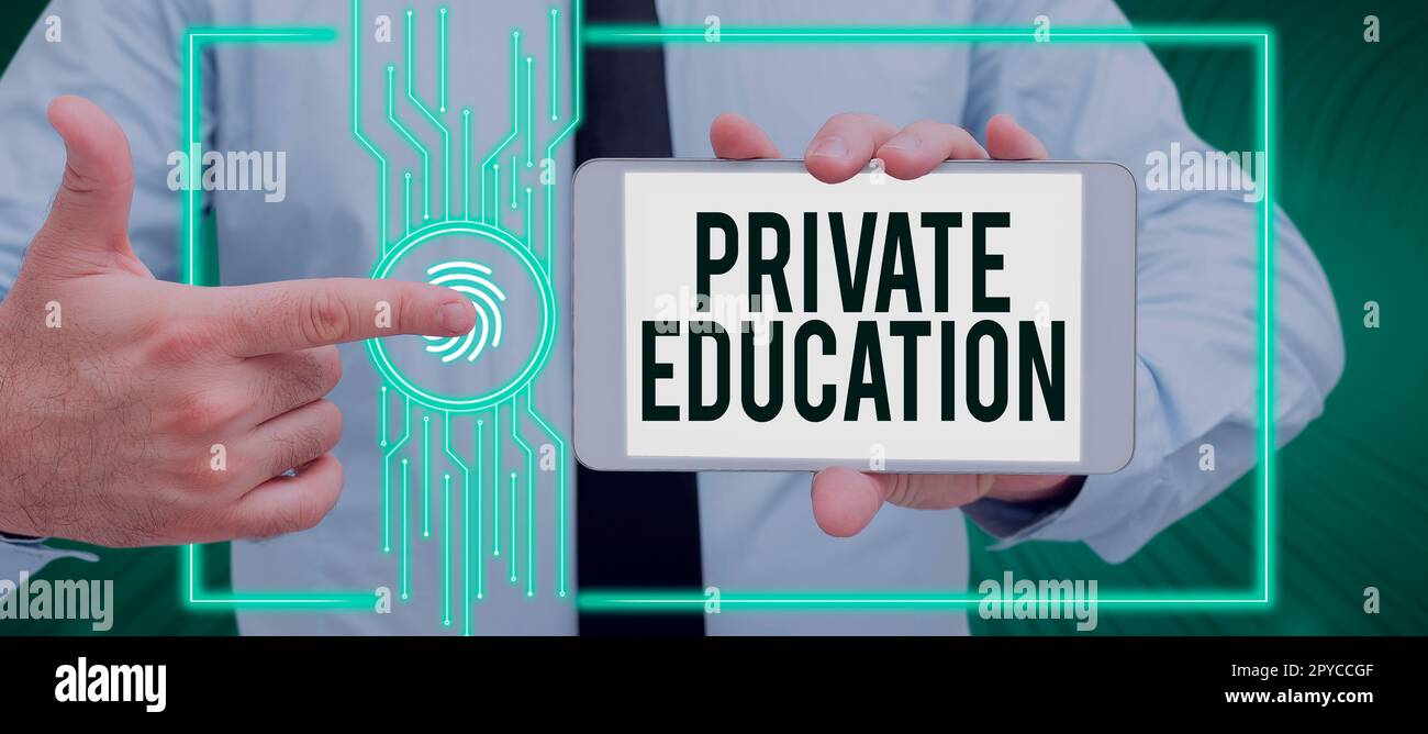 Inspiration montrant le signe de l'éducation privée. Internet concept appartenant à l'usage particulier personne ou groupe personnes Banque D'Images