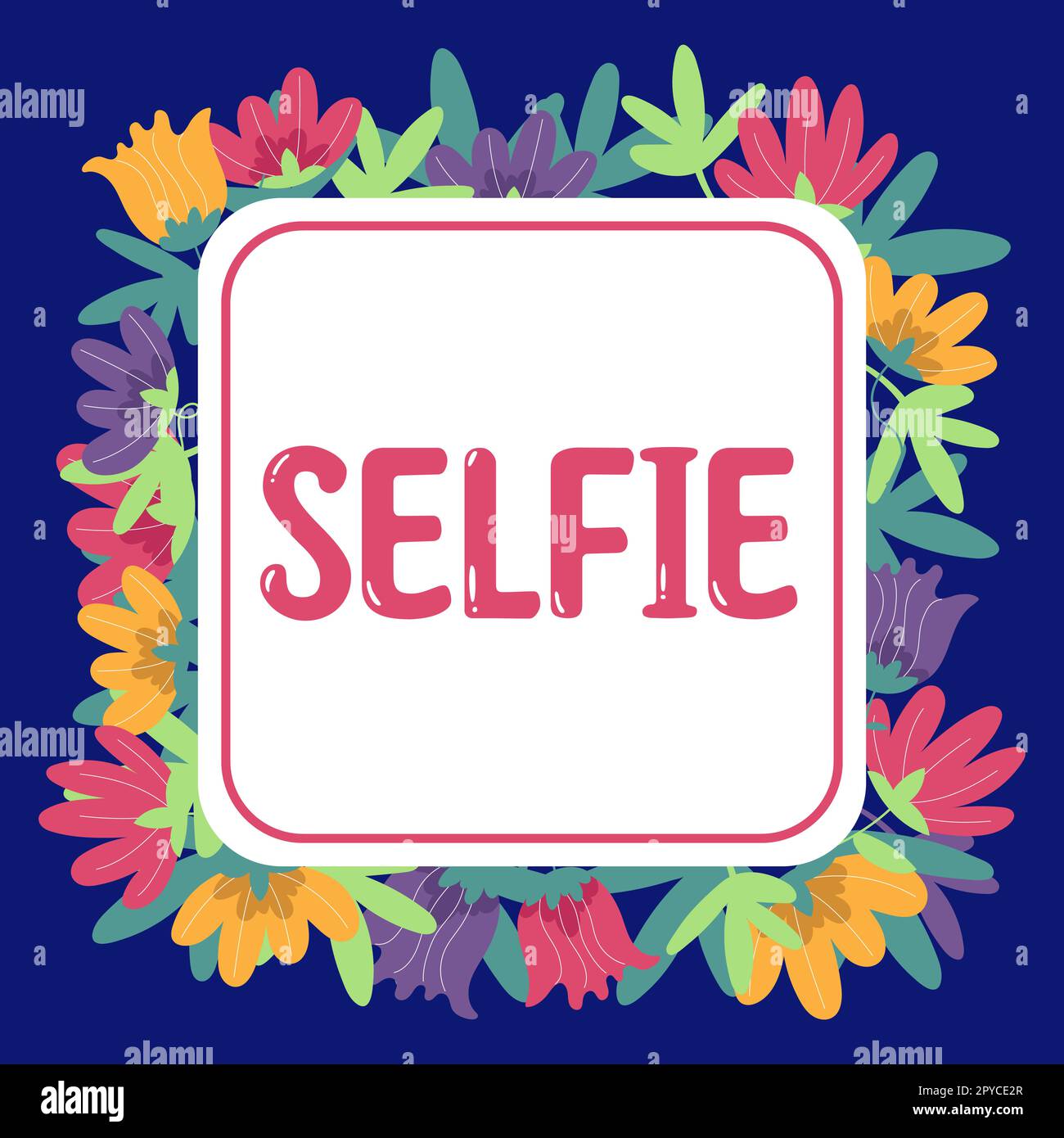 Panneau de texte indiquant Selfie. Mot écrit sur la photo que l'on a ...