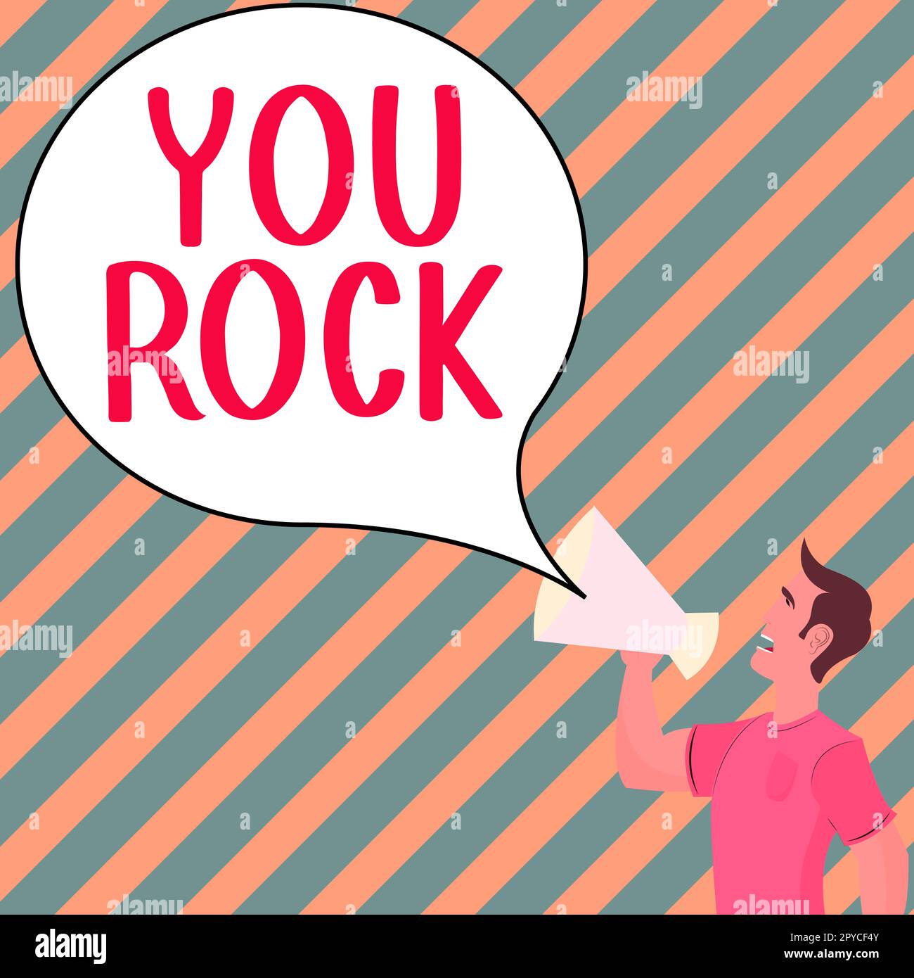 Affiche vous Rock. Internet concept argot phrase de louange ou d'encouragement vous transmettant sont impressionnants Banque D'Images