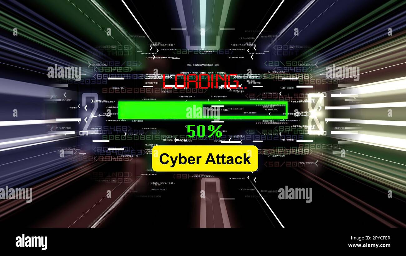 Barre de progression du chargement de la cyber-attaque à l'écran Banque D'Images
