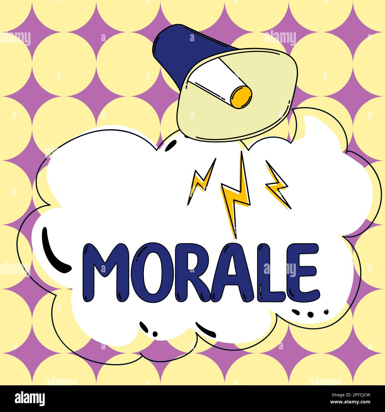 Affiche de texte montrant le moral, mot écrit sur l'enthousiasme et la