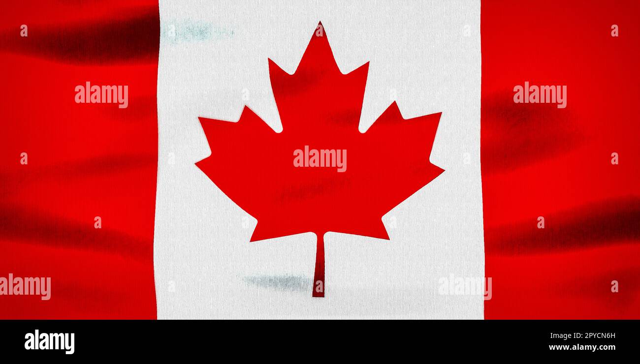 Drapeau du Canada - drapeau de tissu d'ondulation réaliste Banque D'Images