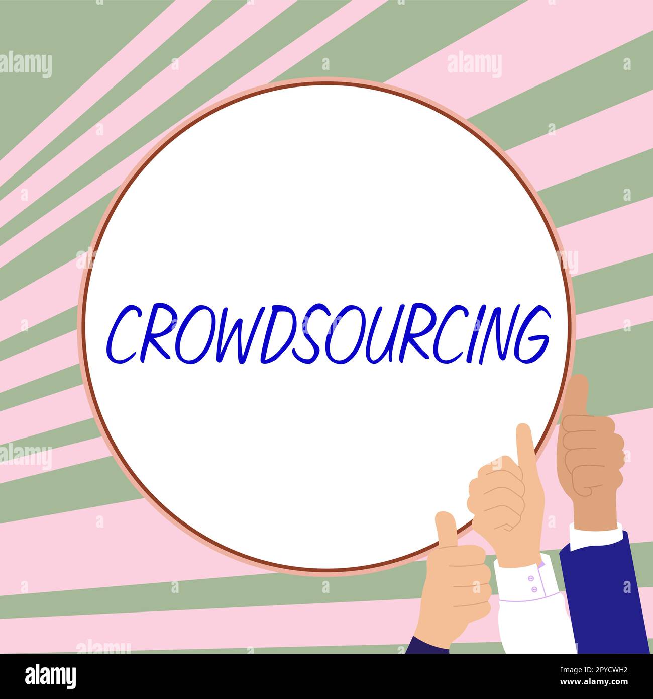 Affiche affichant le crowdsourcing. Concept d'affaires obtenir des informations de travail d'un grand groupe de personnes Banque D'Images