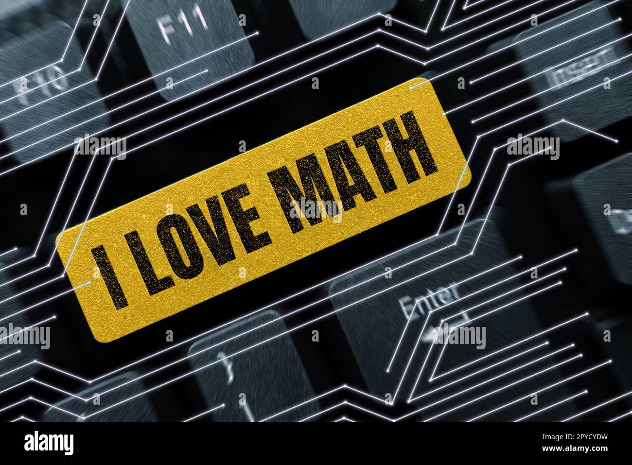 Affiche I Love Math. Photo conceptuelle à comme beaucoup faire des calculs mathématiques nombre geek personne Banque D'Images