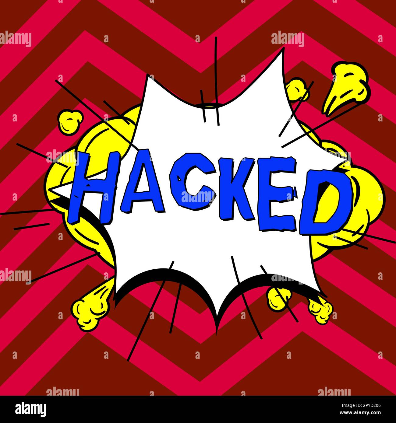 Affiche textuelle montrant piraté. Concept signification obtenir un accès non autorisé aux données dans le système ou l'ordinateur cybercrime Banque D'Images