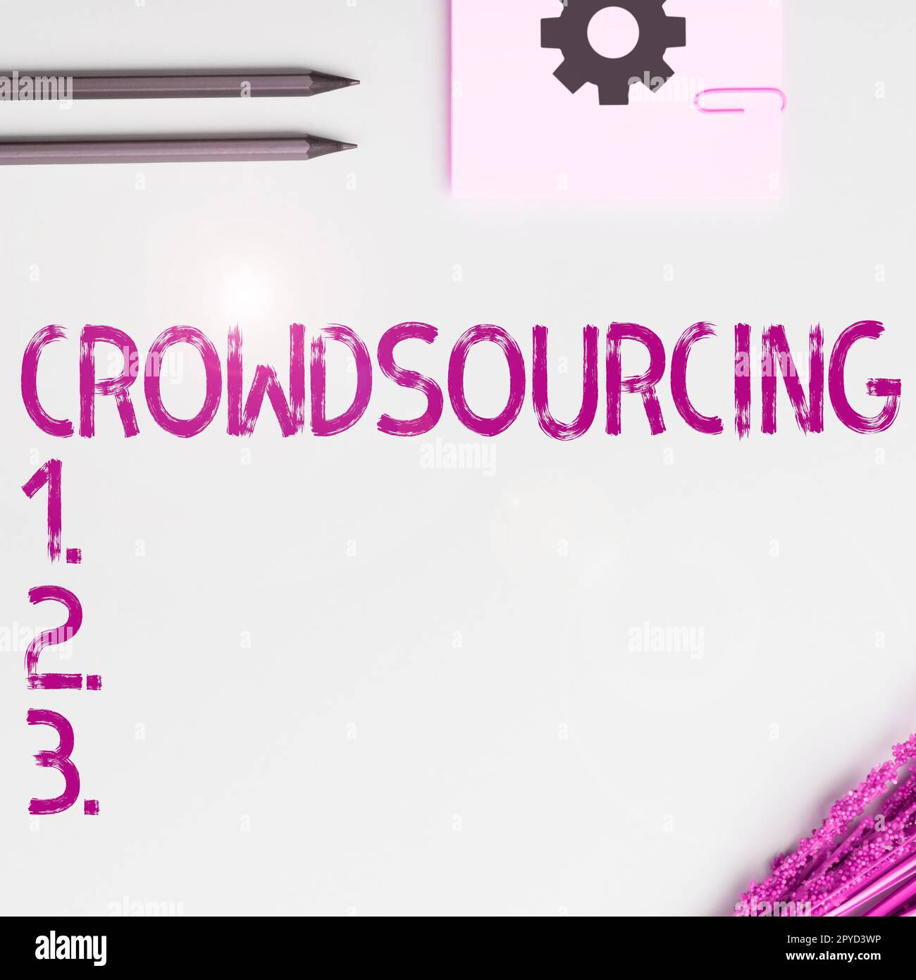Affiche affichant le crowdsourcing. Idée d'affaires obtenir des informations de travail d'un grand groupe de personnes Banque D'Images