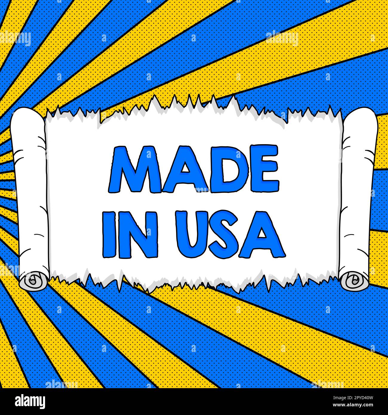 Panneau écrit à la main fabriqué aux États-Unis. Concept signification marque américaine États-Unis produit local Banque D'Images